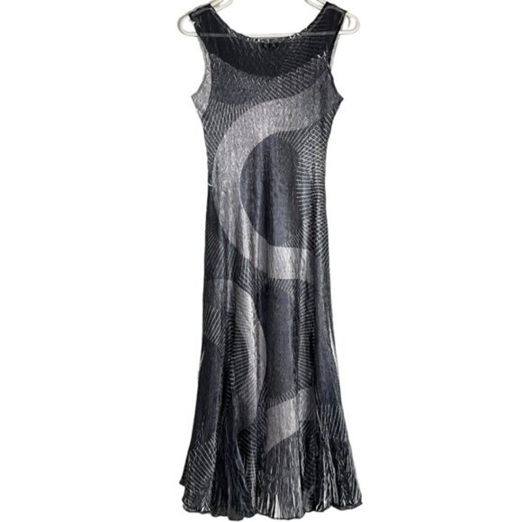 Komarov Fit and Flare Sleeveless Metallic Midi Dress size S - Picture 2 of 7
